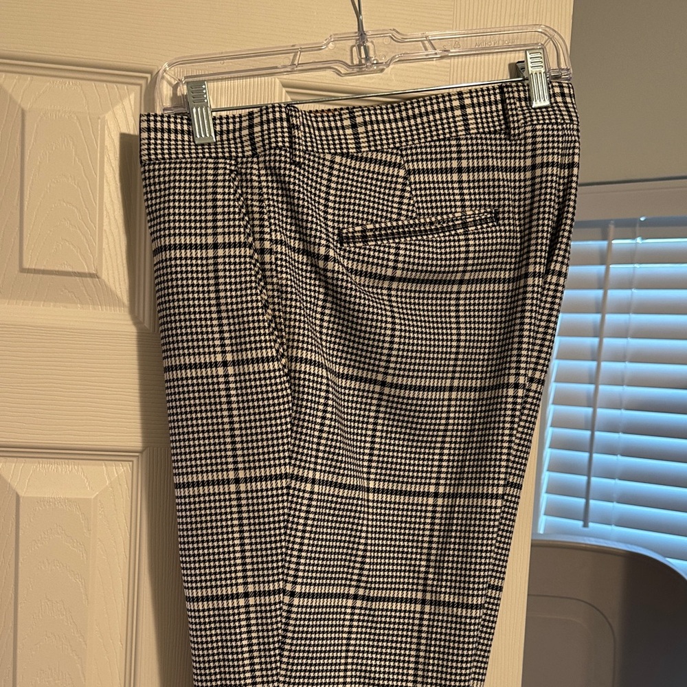 Zara Man Black and White Houndstooth Trousers